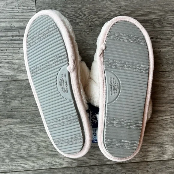 NWT Women’s Dluxe by Dearfoams Kaila Scuff Slippers - Ivory Large - Picture 5 of 5